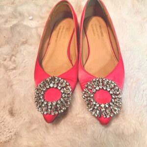 Elegant Pink Embellished Women's Flats